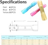 CESFONJER Heat Shrink Wire Connectors Waterproof Crimp Butt Terminals Kit 130 view 4