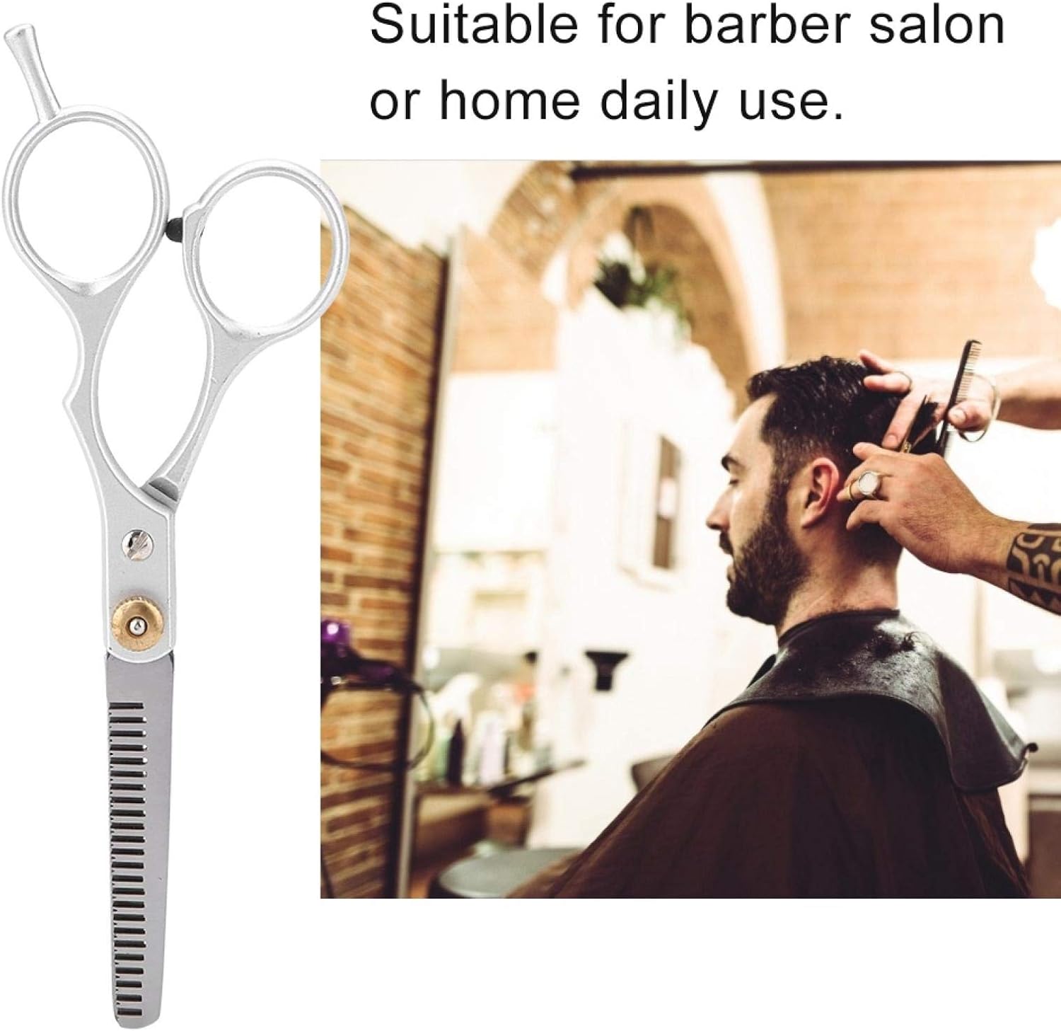 Barber Shears,Akozon Professional Stainless Steel Hair Cutting Thining Scissors Set Salon Barber Hairdressing Shear for Salon Home Shear Sets(Dental Scissors) - Image 5