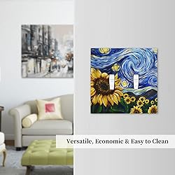 Sghxwp Vintage Abstract Blue Starry Sunflower