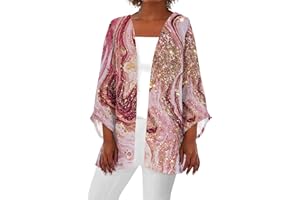 YUTANRAL Womens Tops Dressy Casual,Cardigan for Women Lightweight Open Front Plus Size Kimonos Jackets Fall Clothes 2023 Long Puff Sleeve Cotton Linen Shirts Cover Ups Teen Girl Gifts(15-Pink,XX-Large)