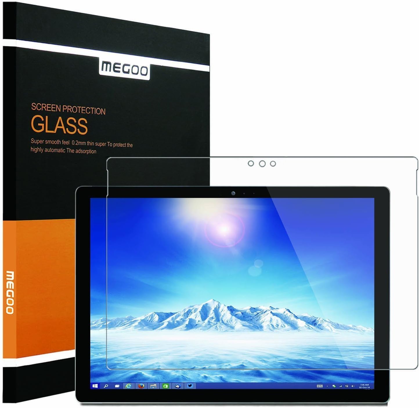 MEGOO Surface 3 Screen Protector,Tempered Glass,Ultra Clear, Anti-Scratch, Friendly Touching Screen Shield
