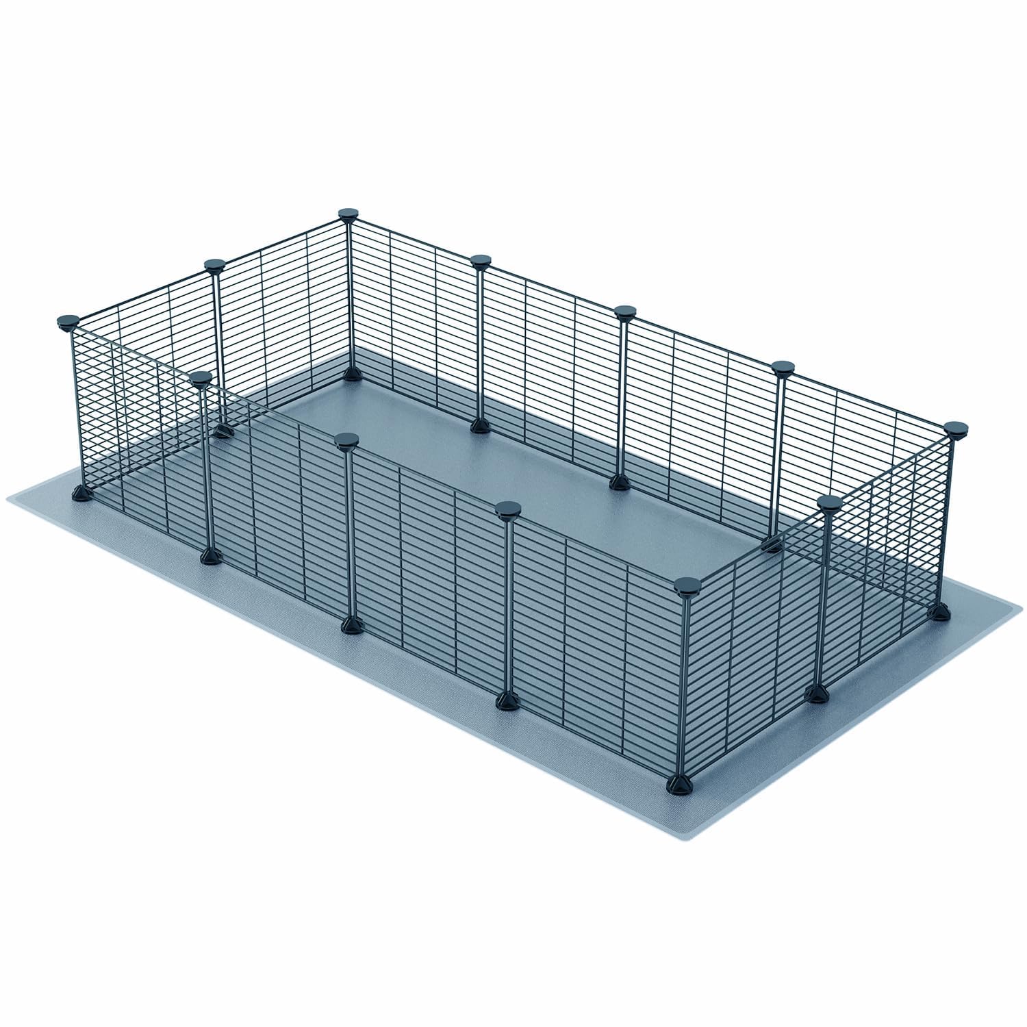Photo 1 of LURIVA DIY Small Animal Playpen with Mat, Guinea Pig Cage, Pet Playpen, Rabbit Playpen, Small Animal Cage, Puppy Dog Playpen, Indoor Yard Fence,12 X 12 Inch, 12 Panels
