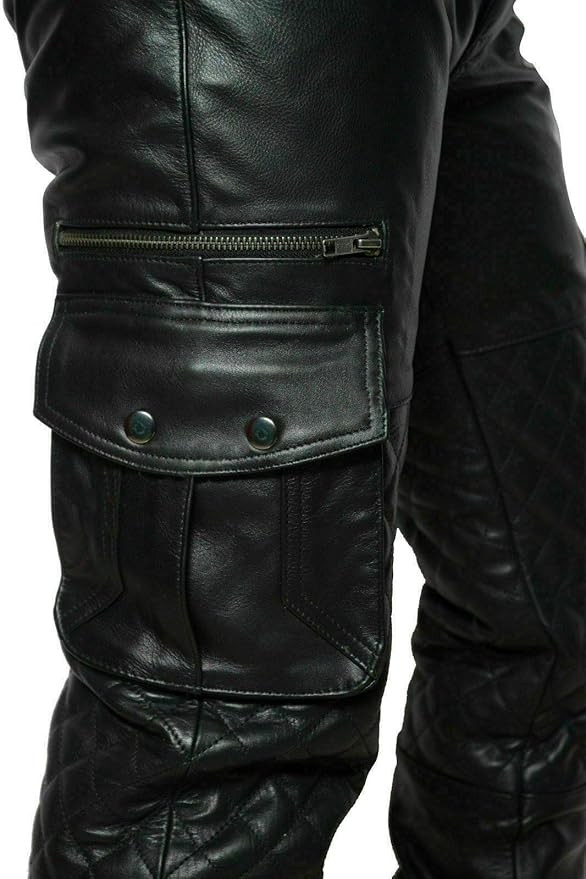 mens leather cargo pants