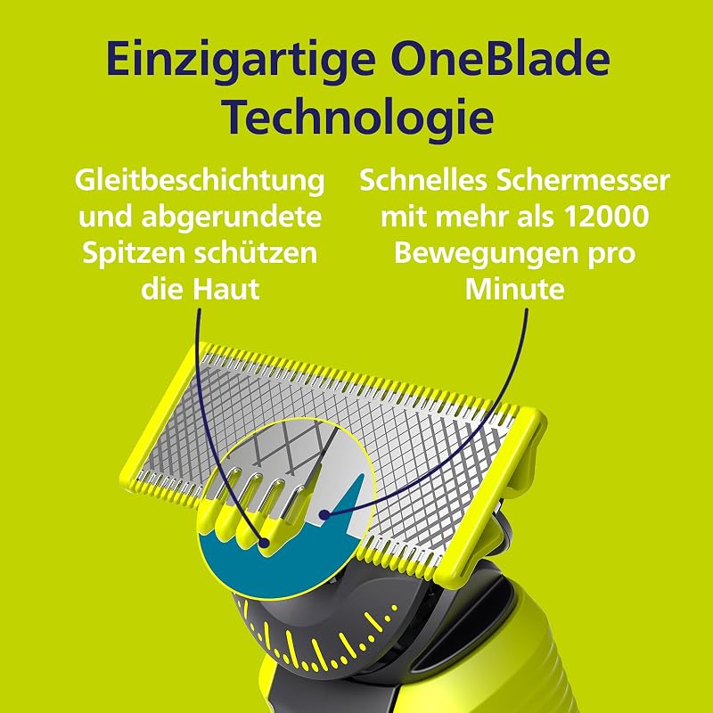 OneBlade Original 360-Klingen, passend für alle OneBlade und Pro Modelle, original von Philips, 3er-Pack (Modell QP430/60)