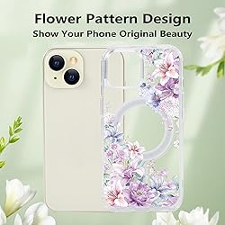Tcaraersing for iPhone 15 Clear Flower Magnetic