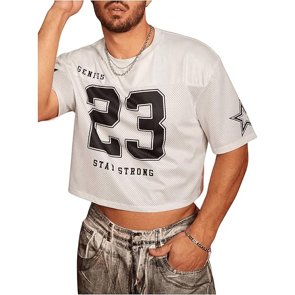 Women Lace Jersey Shirts Short Sleeve V-Neck Number Lace See