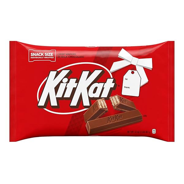 KIT KAT MILK CHOCOLATE WAFER SNACK SIZE, CHRISTMAS CANDY BAG, 32 OZ