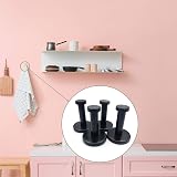 HAOCHEN 4 Black Stainless Steel Round Concealed Wall Hooks Heavy Duty for view 6