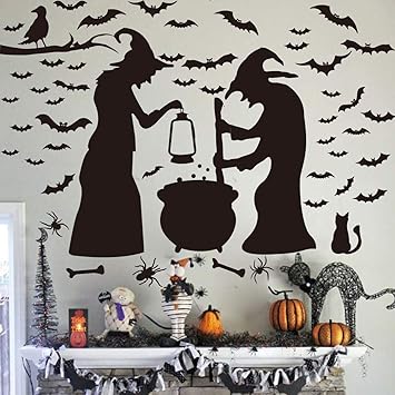 Amazon Com Ivenf Halloween Decorations Wall Decal Window Decor