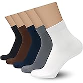 SERISIMPLE Mens Rayon Bamboo Ankle Breathable Socks Thin Quarter Athletic Comfortable Casual Mesh Socks 5 Pairs