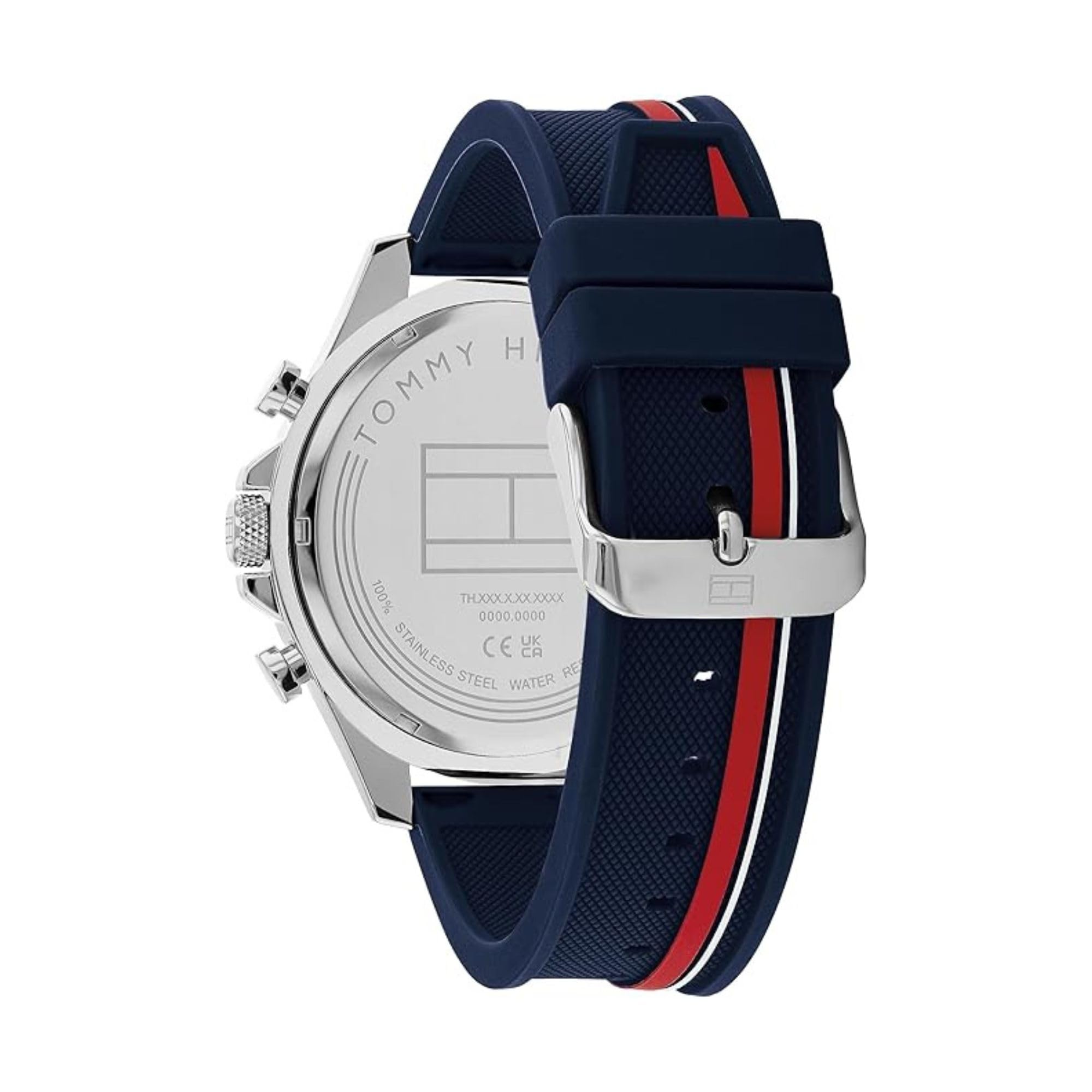 Tommy Hilfiger Men's Multifunction Quartz Watch – 46mm Stainless Steel Case, Racing-Inspired Design, 5 ATM Water Resistant, Elegant Modern Timepiece, Gift for Him