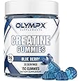 Olympx Supplements Creatine Monohydrate Gummies - 30 Servings, 5g per Serving, Low Sugar, Anti-Melting, Vegan, Build Muscle, Recover Faster, Blueberry (150 Count)