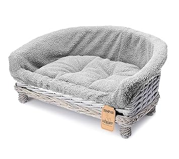 Tempar Luxury Handmade Half Moon Wicker Pet Cat Dog Sofa Couch