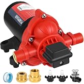 12V Sprayer Pump, 2.5gpm-8amp-60psi, Chemical and Corrosion Resistant, Compatible with Roundup, Diaphragm Pump with Pressure Switch and Self-Priming for Agricultural Spraying, Rv, Boats, Etc