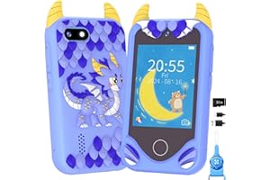 YOSFENG Kids Smart Phone for Boys Gifts - Toddler Christmas Birthday Gift for Age 3 4 5 6 Year Old, Kids Cell Phone Toy with Touchscreen, Dual Cameras, Learning, Music Player, Games with 32 GB Card