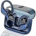 Aptkdoe Wireless Earbuds 75hrs Bluetooth 5.4 Headphone Sport, 2025 Bluetooth Earbuds Stereo Deep Bass Over Ear Bud with Earhooks, ENC Noise Cancelling Mic, IPX7 Waterproof Earphone, Royal Blue