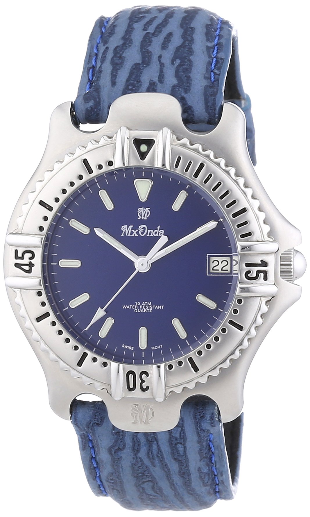 Mx Onda Men's Quartz Watch with Blue Dial Display and Blue Leather Strap 32-6200-99