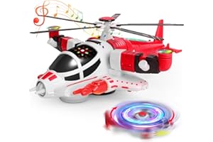 HOLYFUN Toddler Airplane Toys for Boys, Helicopter Toys with Sounds and Lights, Birthday Gifts Plane Toys for Boys 3 4 5 Year Old