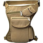 Rullar Canvas Hiking Waist Fanny Pack Tactical Drop Leg Bag Purse Running Waist Belt Hip Bag Outdoors Motorcycle Bike Cycling Pouch Shoulder Bag