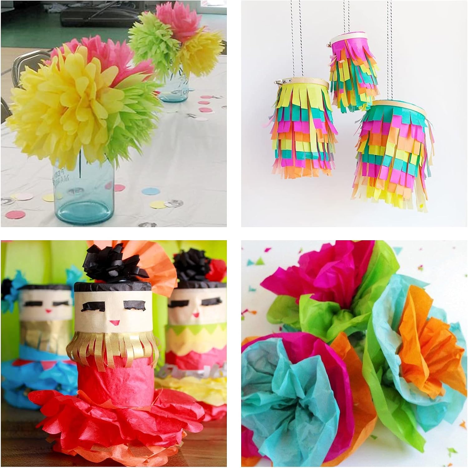 Superise 360 Sheets 36 Multicolor Tissue Paper Bulk Gift Wrapping Tissue Paper Decorative Art Rainbow Tissue Paper 12" x 8.4" for Art Craft Floral Birthday Party Festival Tissue Paper Pom Pom