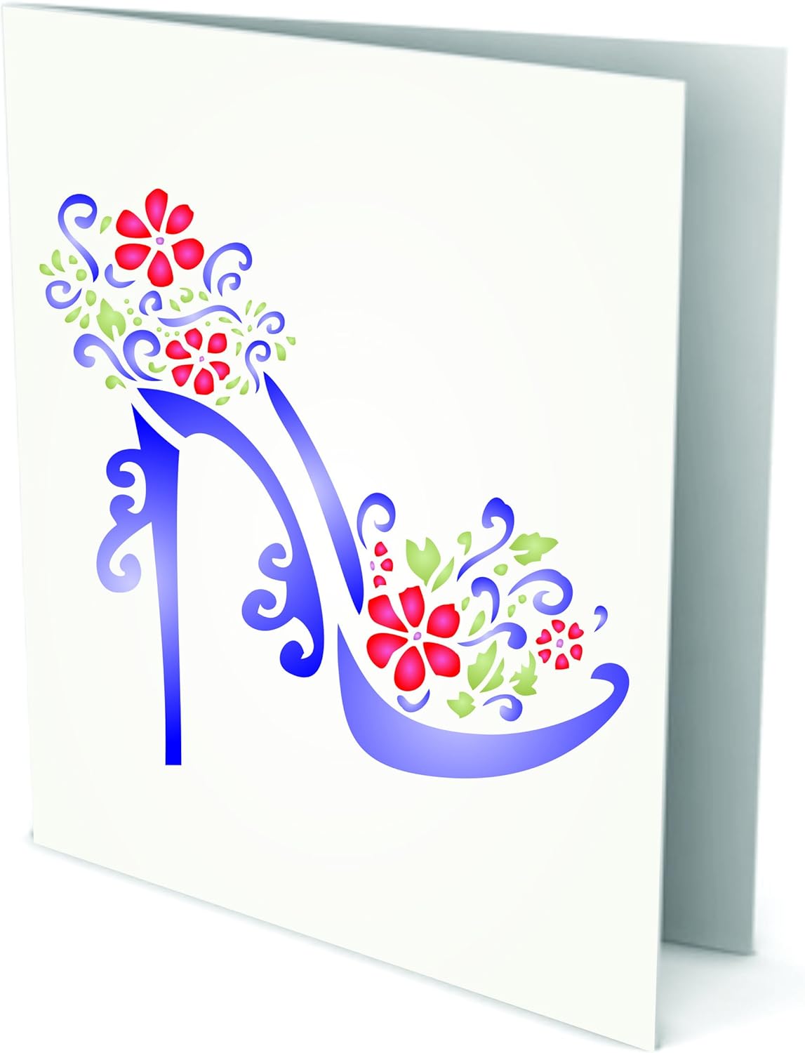High Heel Shoe Stencil - 11.5 x 11.5cm (S) - Reusable Decorative Flower Stiletto Platform Shoes Wall Stencil Template - Image 5