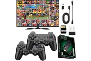NOBES 2025 Upgrade Retro Game Console Stick, 21500+ Classic Video Games, 128G Card, Plug & Play for TV, Dual 2.4G Wireless Controllers (YXJ4)