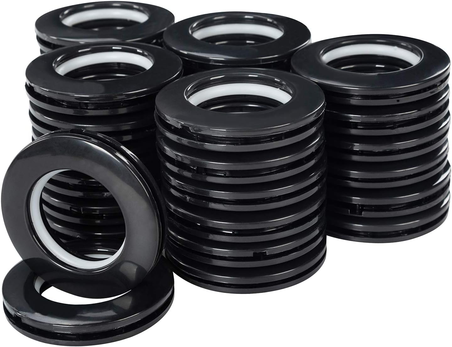 32PCS Curtain Rings with Eyelet, WCIC Curtain Grommets Round Plastic