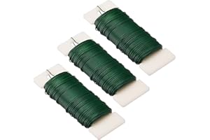 Hapeper 22 Gauge Floral Flexible Paddle Wire for Christmas Wreath Tree, Flower Arrangements, 3 Pack 114 Yards (Green)