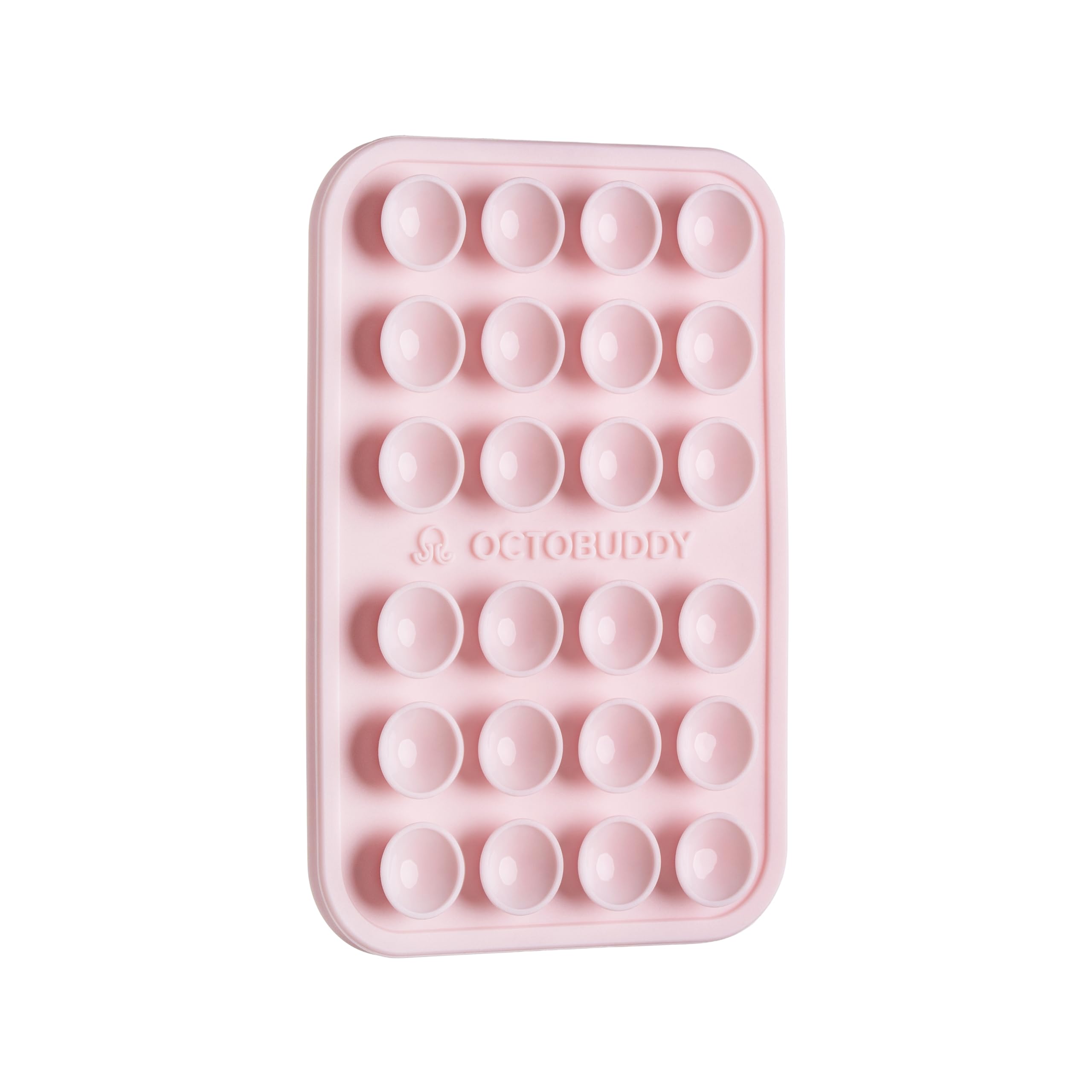 OCTOBUDDY Classic - Silicone Suction Phone Case Adhesive Mount - Hands-Free, Strong Grip Holder for Selfies and Videos - iPhone and Android Compatible - 2.25″ x 3.25″, Chalk Pink