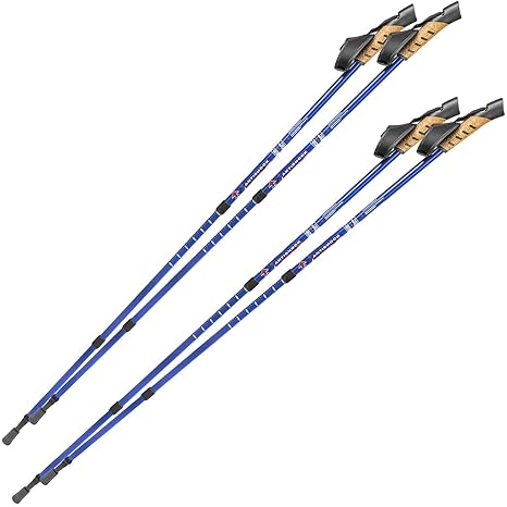 TecTake Nordic Walking Stöcke mit Antischock Dämpfungssystem stufenlos verstellbar - Diverse Farben und Mengen -