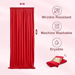 Wrinkle Free Red Backdrop Curtains for Party