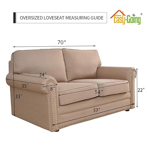 Easy-Going Stretch Oversized Loveseat Slipcover 1-Piece Sofa Cover - Main Image