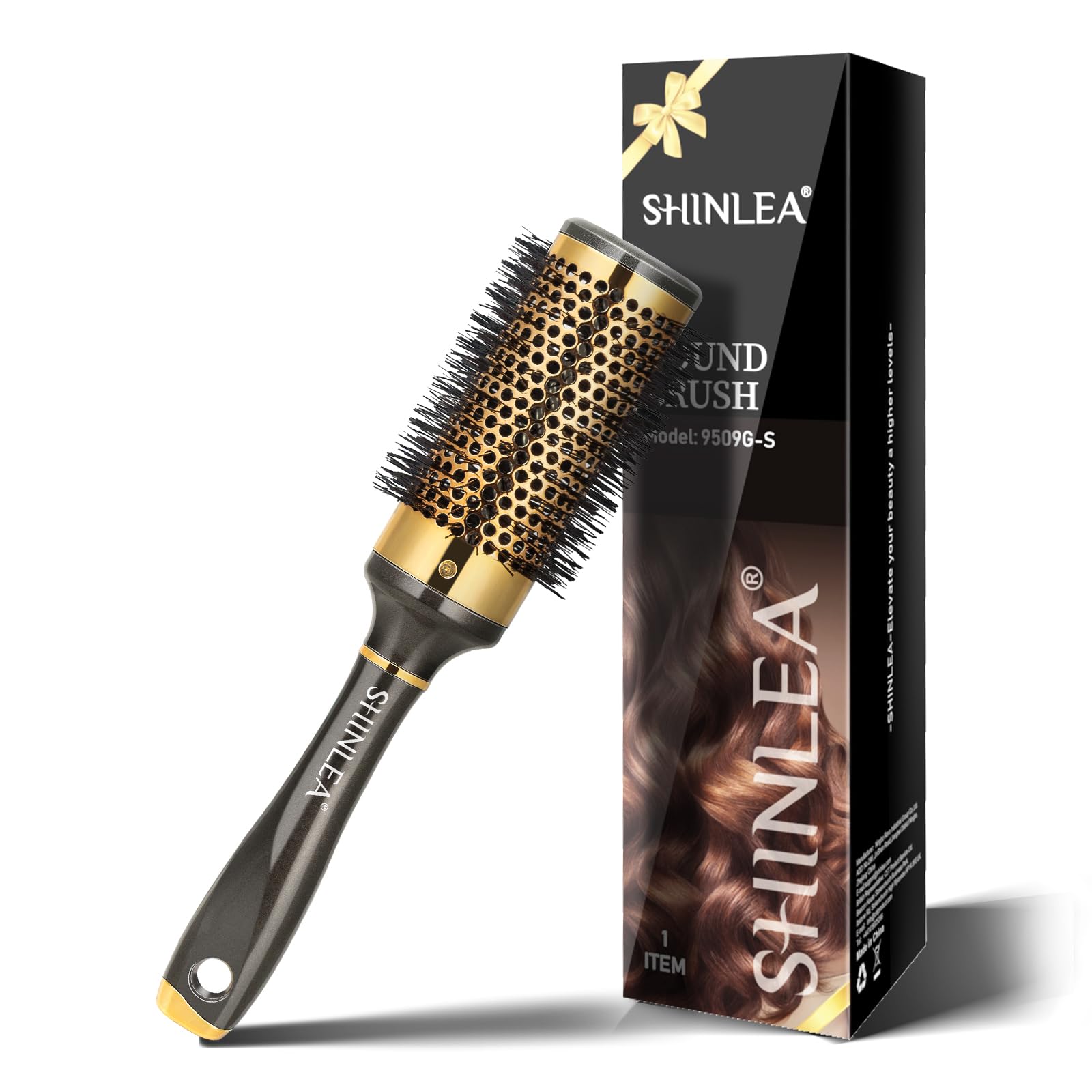 Hair Brush - SHINLEA Round Brush for Blow Drying Aluminium Curly Hair brush, Hairbrushes for women Professional Curling, Hair Drying, Styling, Straightening and Shine (43MM)