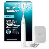 Philips Sonicare 4100 Rechargeable Electric Toothbrush, Advanced Plaque Removal, Pressure Sensor, Includes Brush Head Case, White BD5002AZ