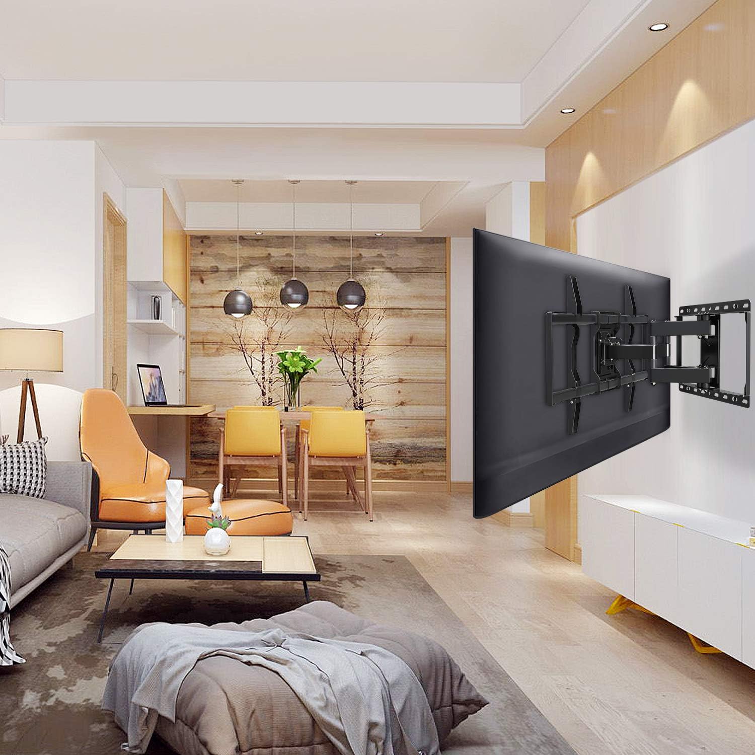 Mounting Dream TV Mount Bracket for 42-70 Inch Flat Screen TVs, Full Motion TV Wall Mounts with Swivel Articulating Dual Arms , Heavy Duty Design - Max VESA 600x400mm , 100 LBS Loading , MD2296: Electronics