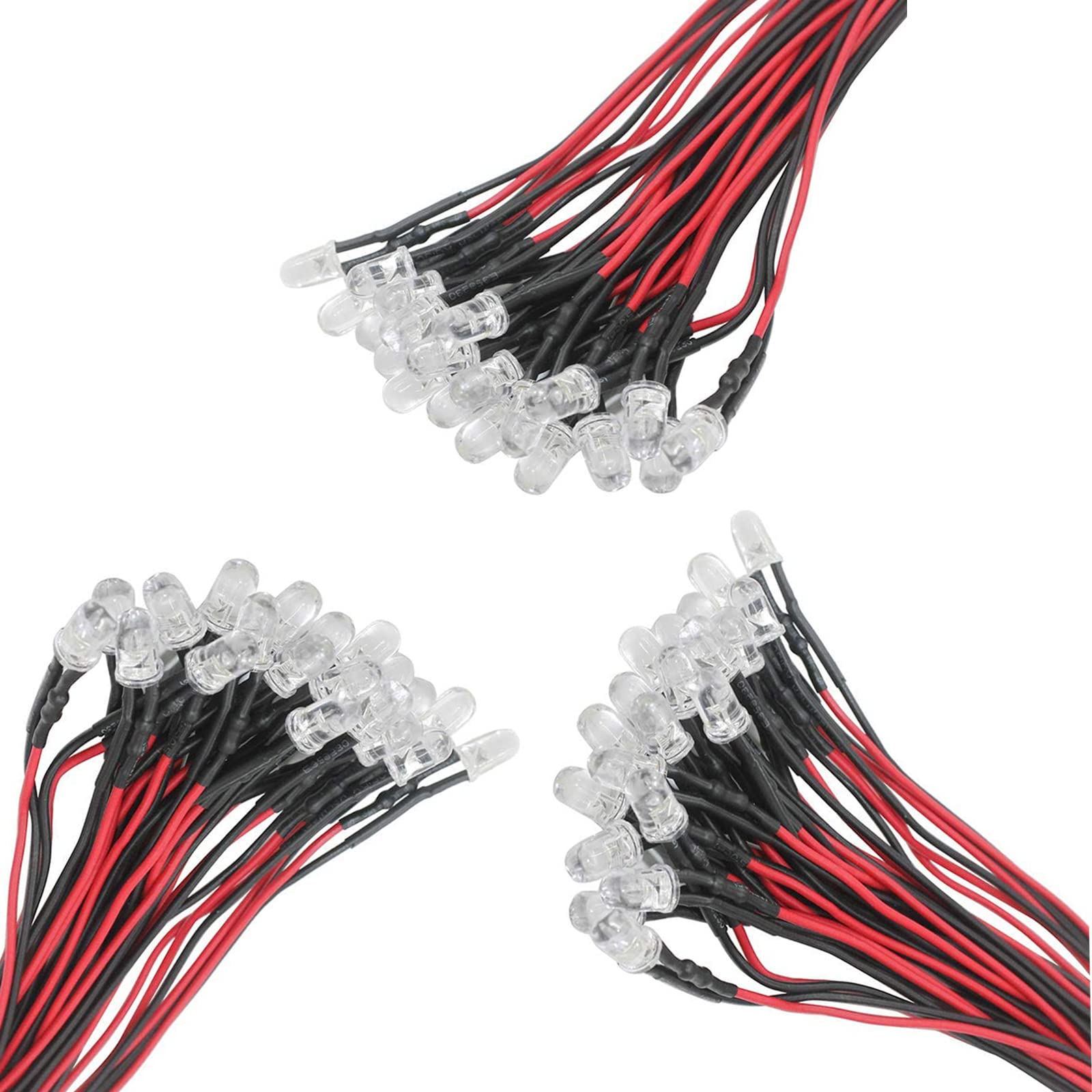 AZDelivery 60Pcs 5mm LEDs with 20cm Cable DC