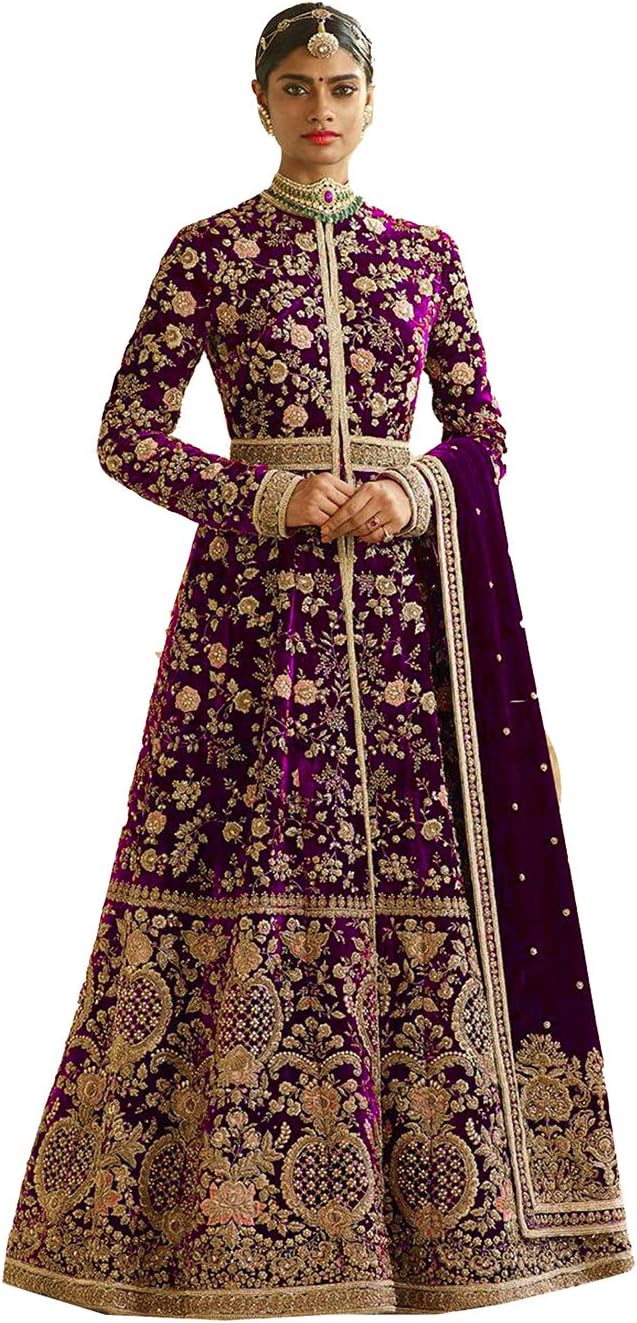 Indian Pakistani Women Girls Salwar Kameez Heavy Traditional Embroidered Designer Bollywood Wedding Dress Material.ICW2700-5