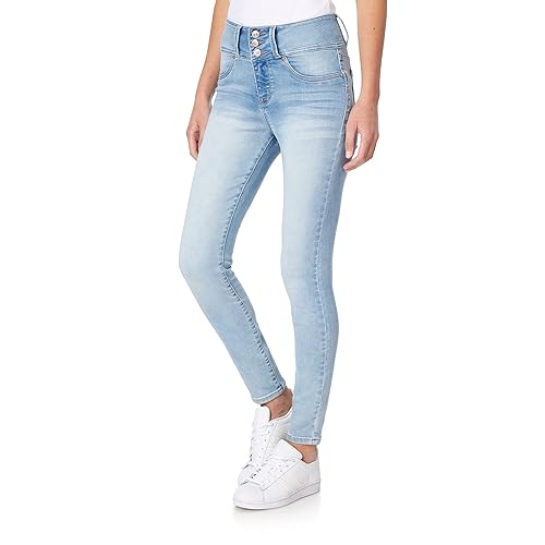 WallFlower Women's Sassy Skinny High-Rise Insta Soft Juniors Jeans (Standard and Plus), Beverly, 13
