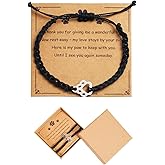 Mikovivi 2pcs Pet Memorial Bracelets, Adjustable Nylon Paw Print Sympathy Bracelet with Card, for Loss of Dog & Cat, Memorial Gifts (Black)