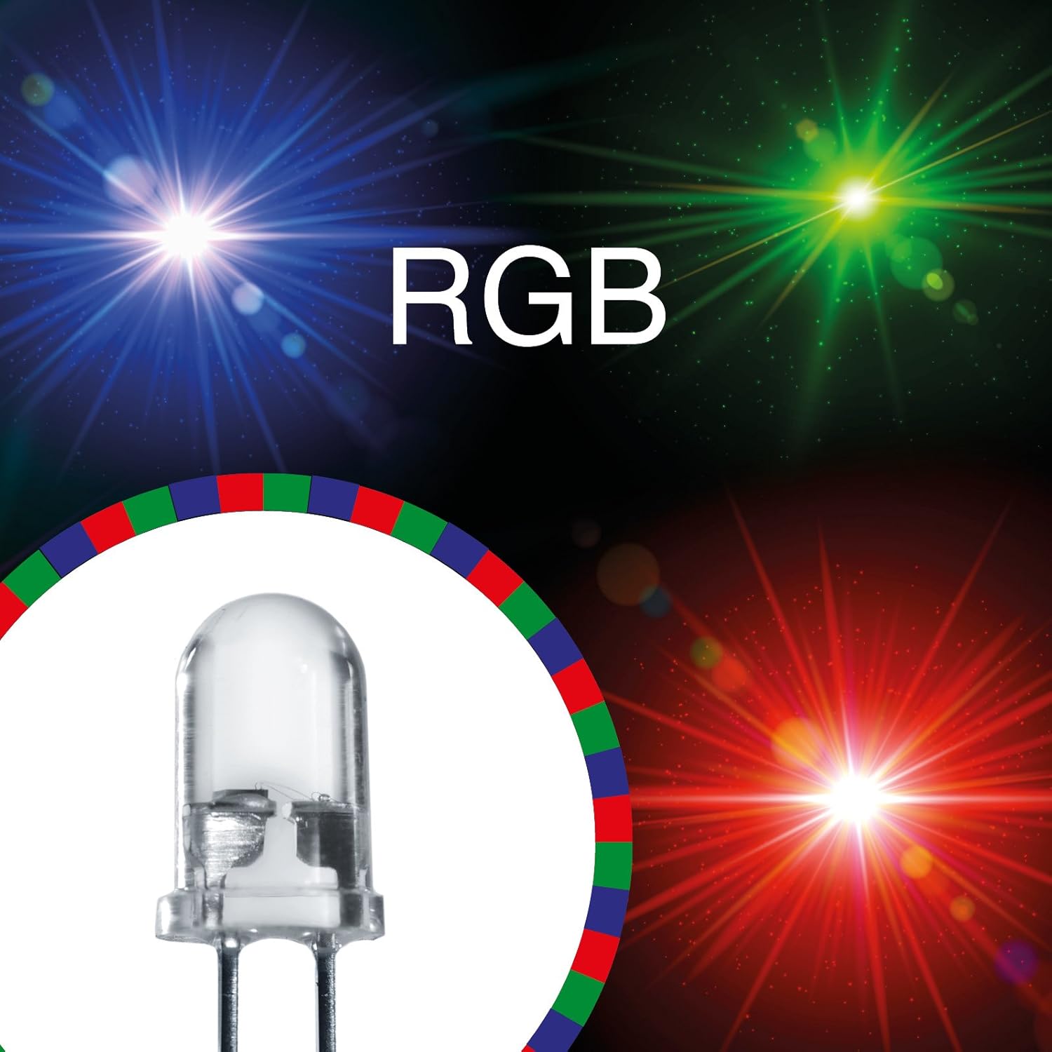 50x LED 5mm RGB + 12V Rot Grün Blau LEDs Amazon.de Elektronik