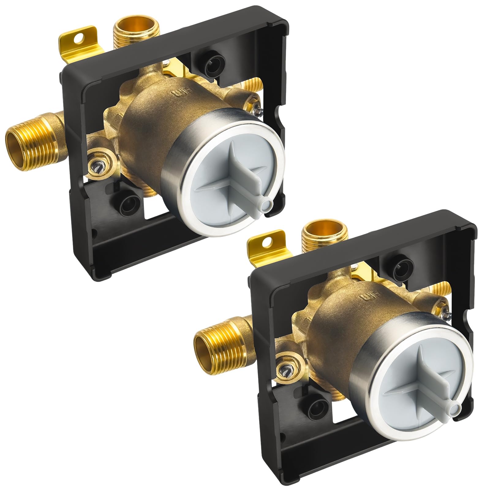 Photo 1 of RJDIBAN Shower Valve for Delta R10000-UNWS, 4 Port 1/2 Inch Connection 2-Pack, R10000 Valve Kit Compatible with Delta MultiChoice 13 14 17 17T Shower and Tub Trim Faucet, Brass Construction With Stops
