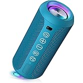 Ortizan Portable Bluetooth Speakers, IPX7 Waterproof Wireless Outdoor Speaker with 24W Loud Stereo Sound And Bluetooth 5.3, Deep Bass, RGB Lights, Dual Pairing, 30H Playtime for Home, Party