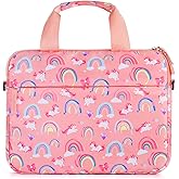 Foxstory Kids Tablet Bag for Girls, Kids Tablet Carrying Case for Fire HD 10, HD 8, Fire 7 Sleeve Bag Kid Kindle Bag, iPad Bag for Kid, Rainbow Unicorn Pink