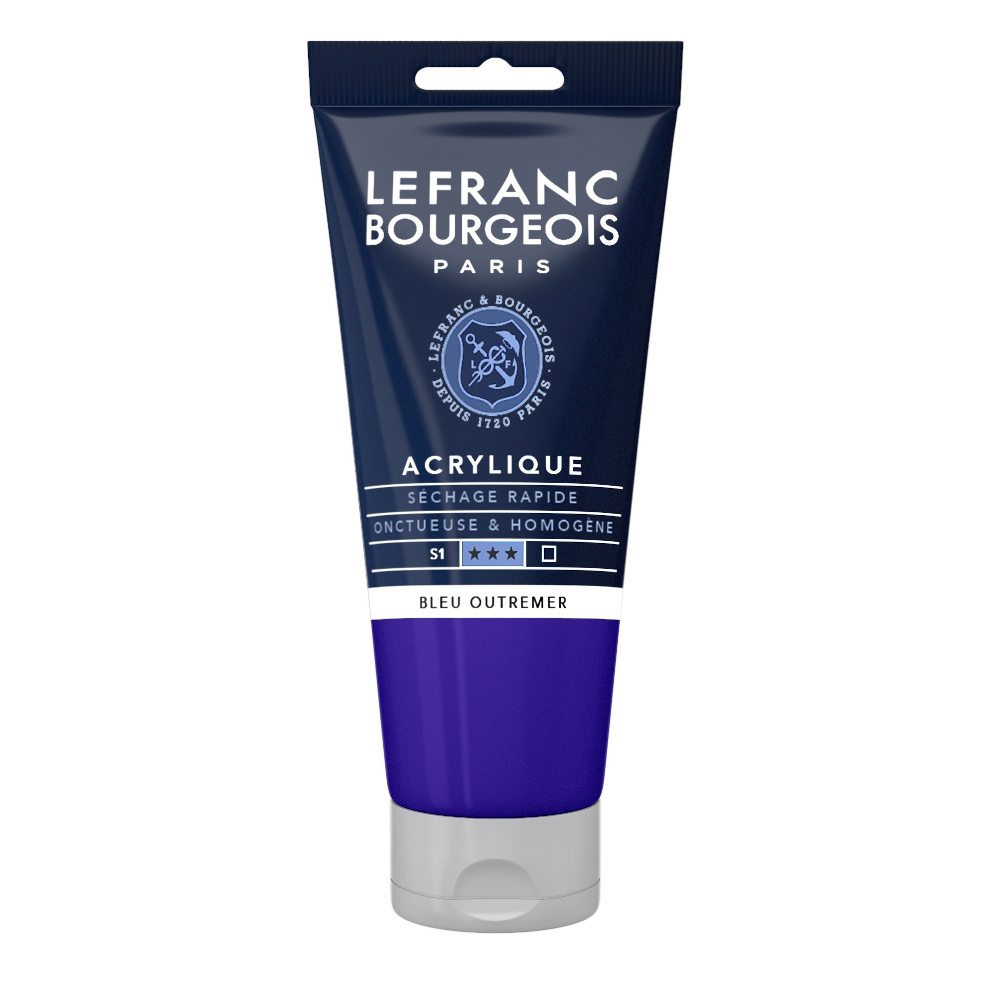 Lefranc & Bourgeois 300460 80ml Tube, Highly Pigmented, Good Coverage, Creamy, Homogeneous Texture Fine Aycrl Ink – Ultramarine Blue