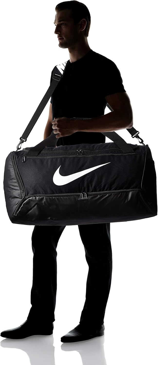 Amazon Co Jp ナイキ Nike ブラジリア ダッフル L Ba5966 010 ブラック ホワイト Misc シューズ バッグ