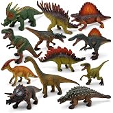 Dinosaur Toys, 12 Pack Realistic Dino Figures with Storage Box for Kids | Solid dino models with storage case for pretend play, sorting games, party favors, classroom rewards, and gifts