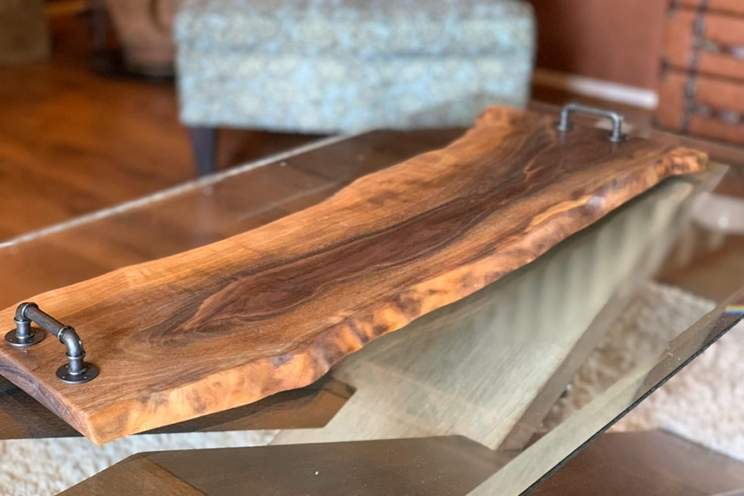 Live Edge Walnut Charcuterie Board Kitchen & Dining Cookware jan