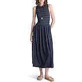 Madewell Denim Smocked Boatneck Maxi Dress