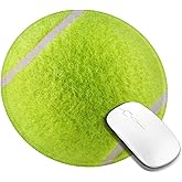 Tennis Ball Round Mouse Pad, Small Gaming Mousepad With Stitched Edge, Non-Slip Rubber Base Mouse Mat Office Desk Accessories For Laptop Computer Decor 7.9 X 7.9 Inch