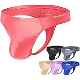 ZONBAILON Men's Thong Underwear G-Strings Silk Bikini Underwear Pouch Athletic Panties Pack M L XL 2XL